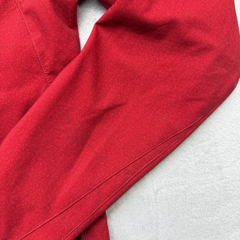 REI Jacket Mens Small Red McCone Softshell Hooded Full Zip Hiking Outdoor‎ Light